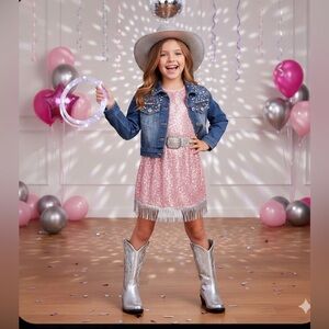 Madden NYC Little Girl & Big Girl Tall Western Cowgirl Boot size 4